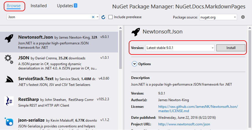 manage nuget packages missing
